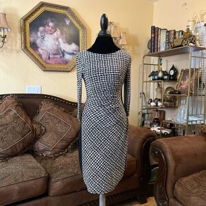 Lauren Ralph Lauren Houndstooth Long Sleeve Dress